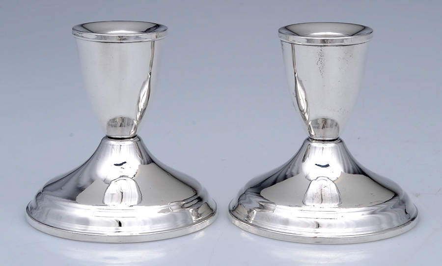 Sterling Candlesticks Pair of Weighted Candleholders by Duchin Creations-1