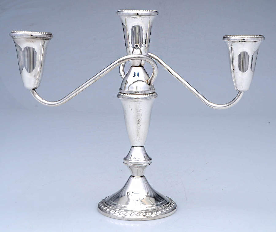 Sterling Candlesticks Weighted 3 Light Candelabra by Duchin Creations-1