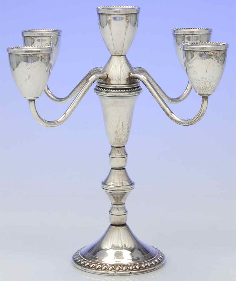 Sterling Candlesticks Weighted 5 Light Candelabra by Duchin Creations-1