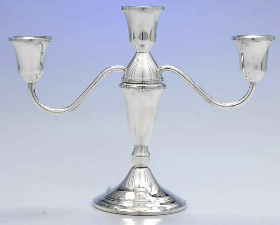 Sterling Candlesticks Weighted 3 Light Candelabra by Duchin Creations-1