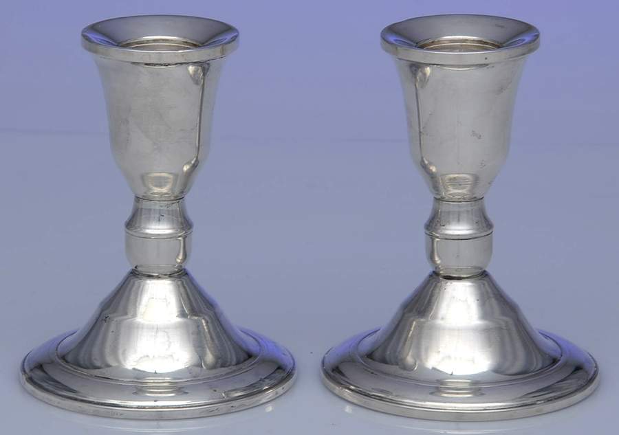 Sterling Candlesticks Pair of Weighted Candleholders by Duchin Creations-1