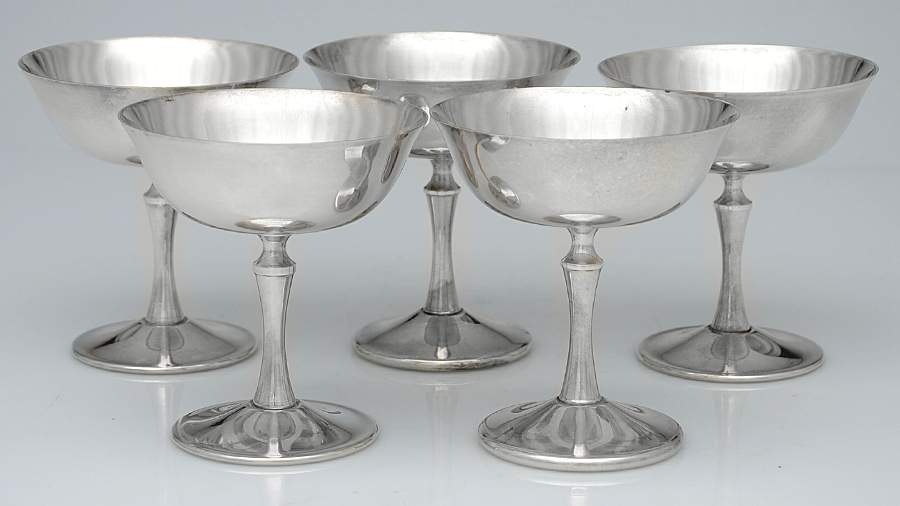 DUI1 (Sliverplate, Hollowware) Weighted Champagne/Sherbet - Set of 5 by De Uberti Silver-1
