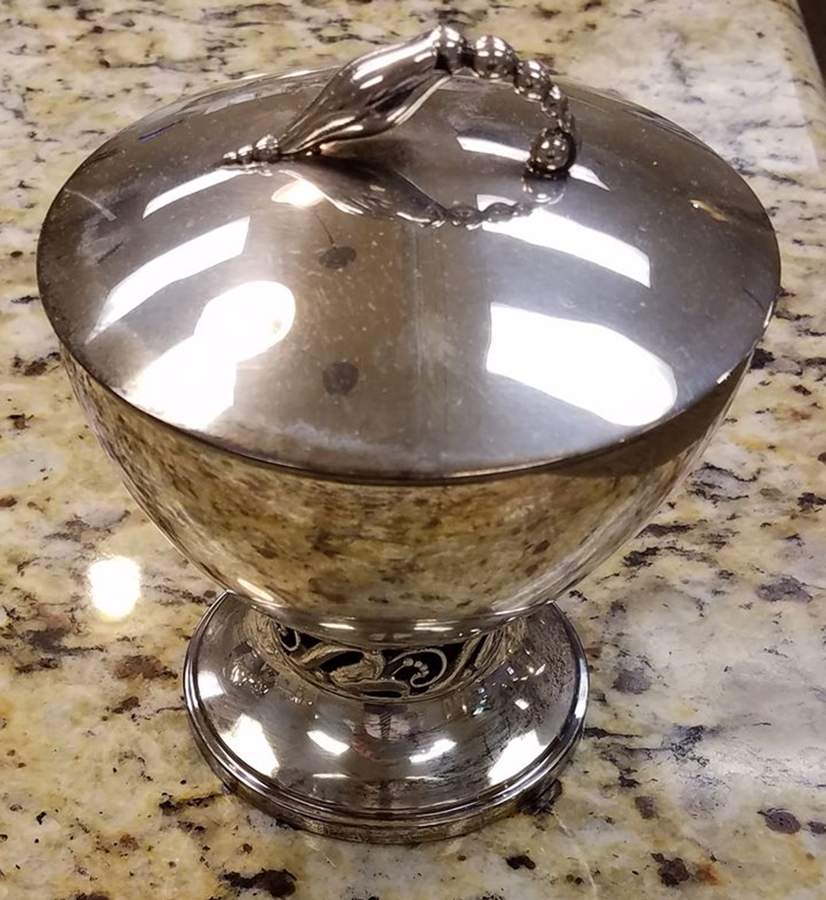 3800 (Sterling, Hollowware) Sugar Bowl & Lid by Durham Sterling-1