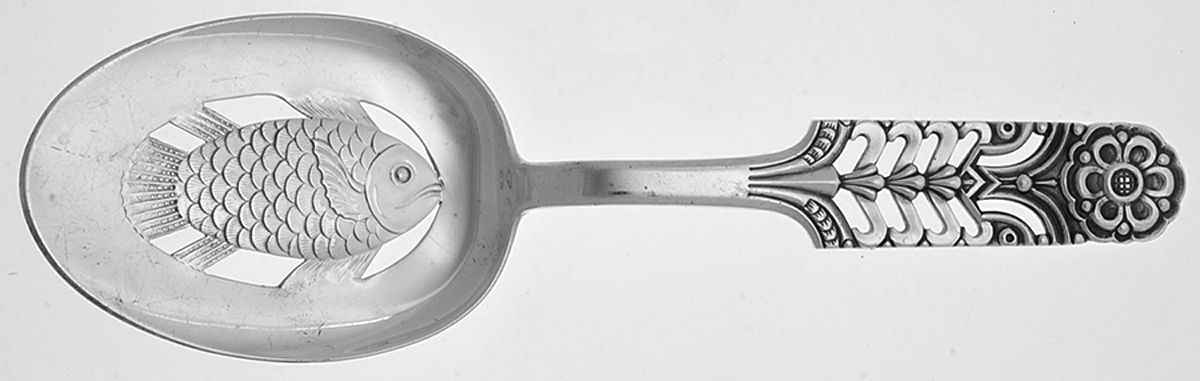 Floriform (Sterling) Large Solid Fish Server by David Andersen-1