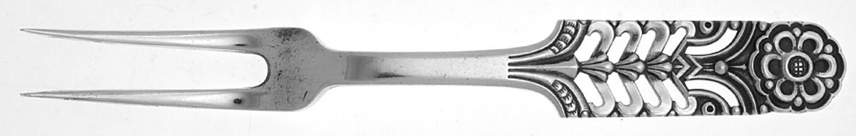 Floriform (Sterling) Medium 2-Tine Cold Meat Serving Fork by David Andersen-1