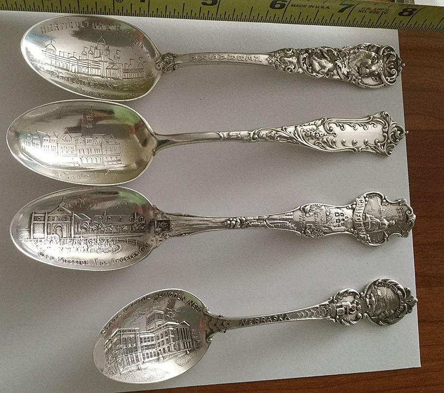 States & Cities Souvenir Spoons(Sterling) Nebraska Teaspoon by Durgin-1