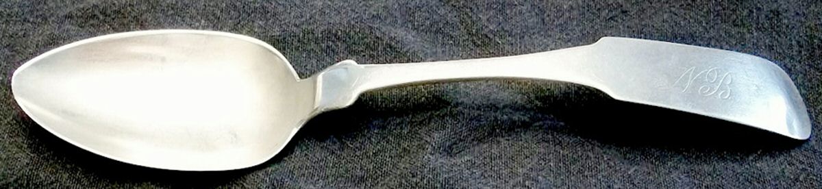 Coin Silver Flatware Tablespoon (Serving Spoon) by Daniel Place-1