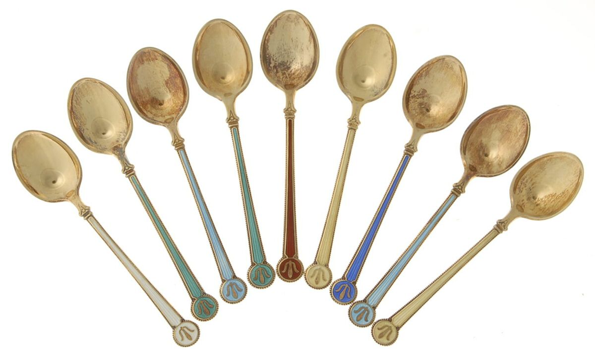 Sterling Flatware (Set of 9) Demitasse Spoon by David Andersen-1