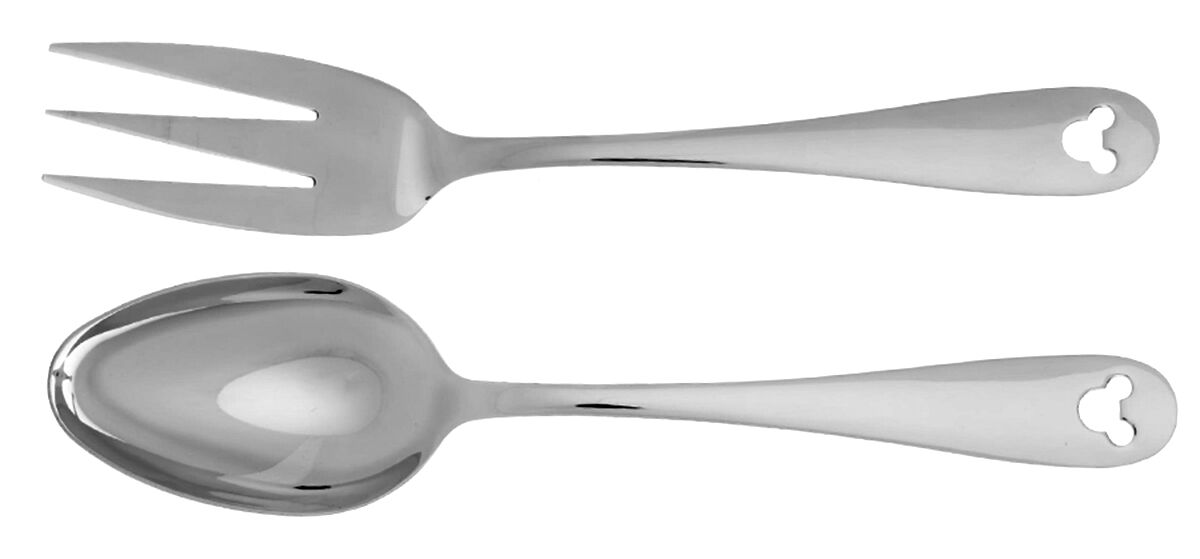 Mickey Mouse (Stainless, Pierced) Solid Serving Set by Disney Silver-1