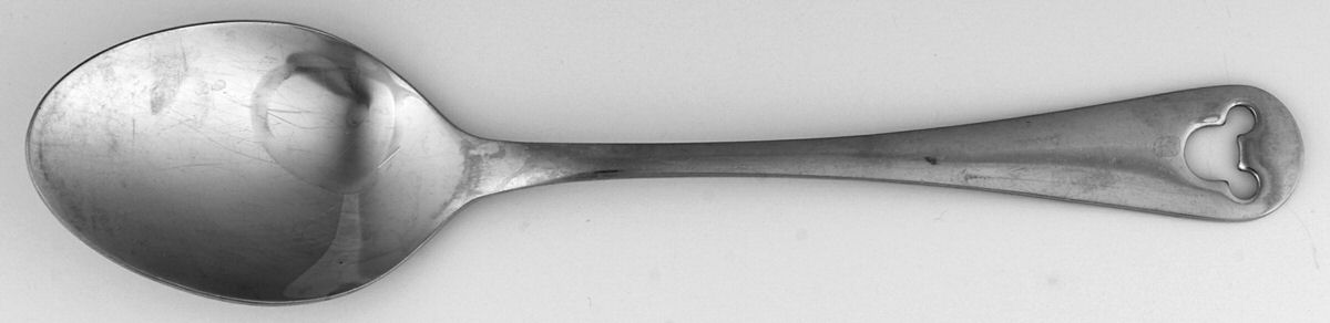 Mickey Mouse (Stainless, Pierced) Place/Oval Soup Spoon by Disney Silver-1