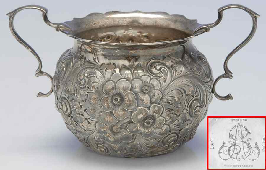 150 (Sterling, Hollowware) Mini Open Sugar Bowl by Dominick & Haff-1