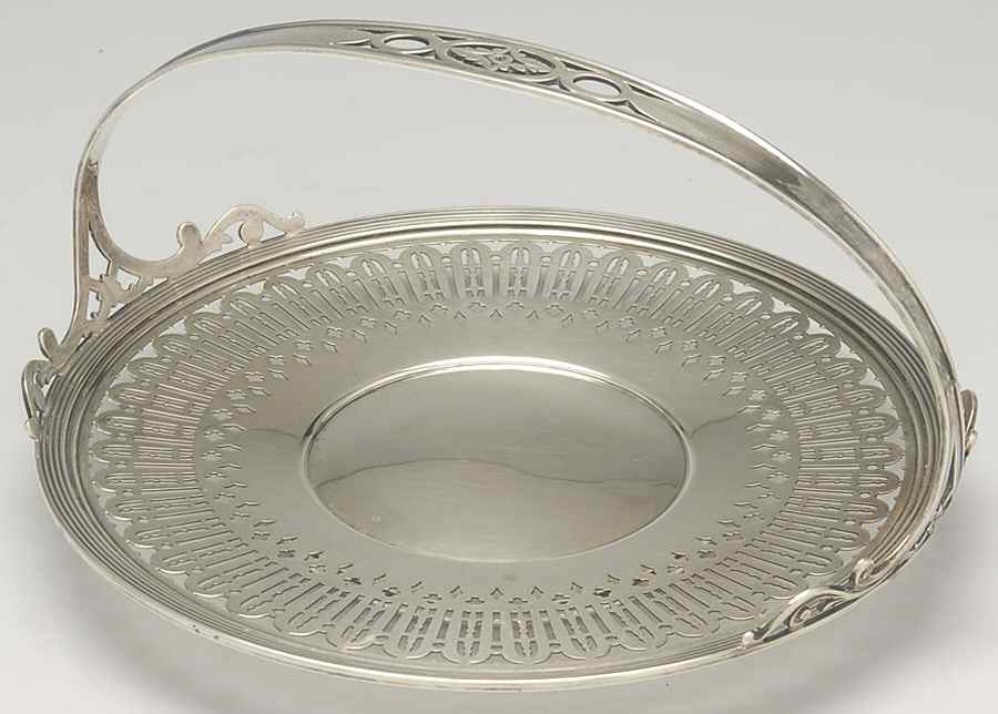 290 (Sterling, Hollowware) Sterling Sandwich Plate with Handle by Durgin-1