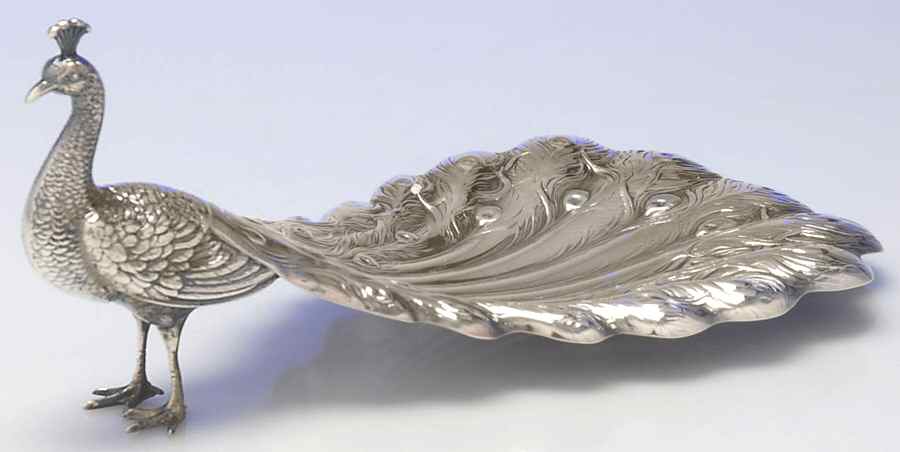 3 (Sterling, Hollowware) Peacock Shape Bon Bon by Durgin-1