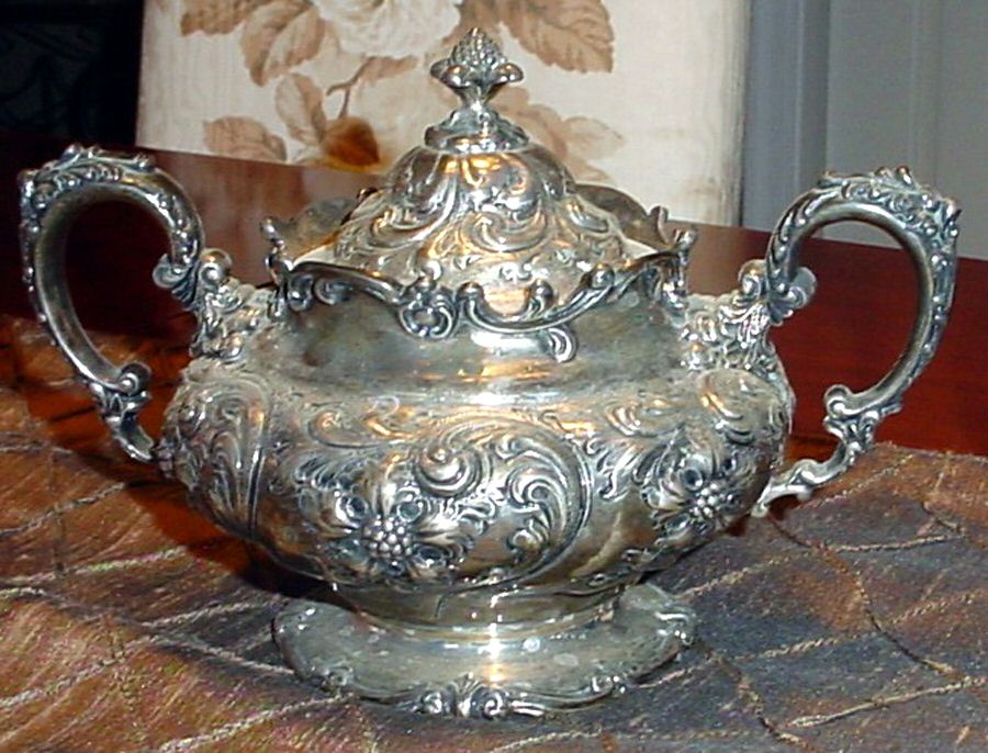708 (Sterling, Hollowware) Sugar Bowl & Lid by Dominick & Haff-1