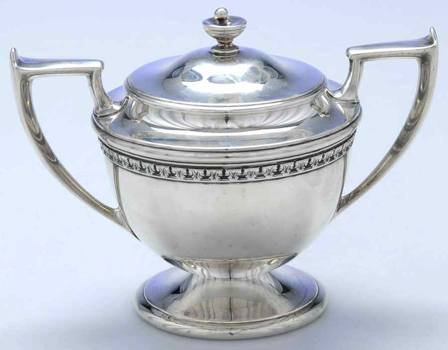 48 (Sterling, Hollowware) Sugar Bowl & Lid by Durgin-1