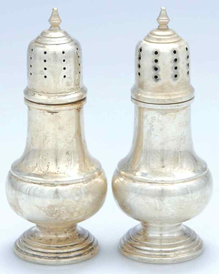 10 (Sterling, Hollowware) Salt and Pepper Set by Dunkirk Silversmiths-1