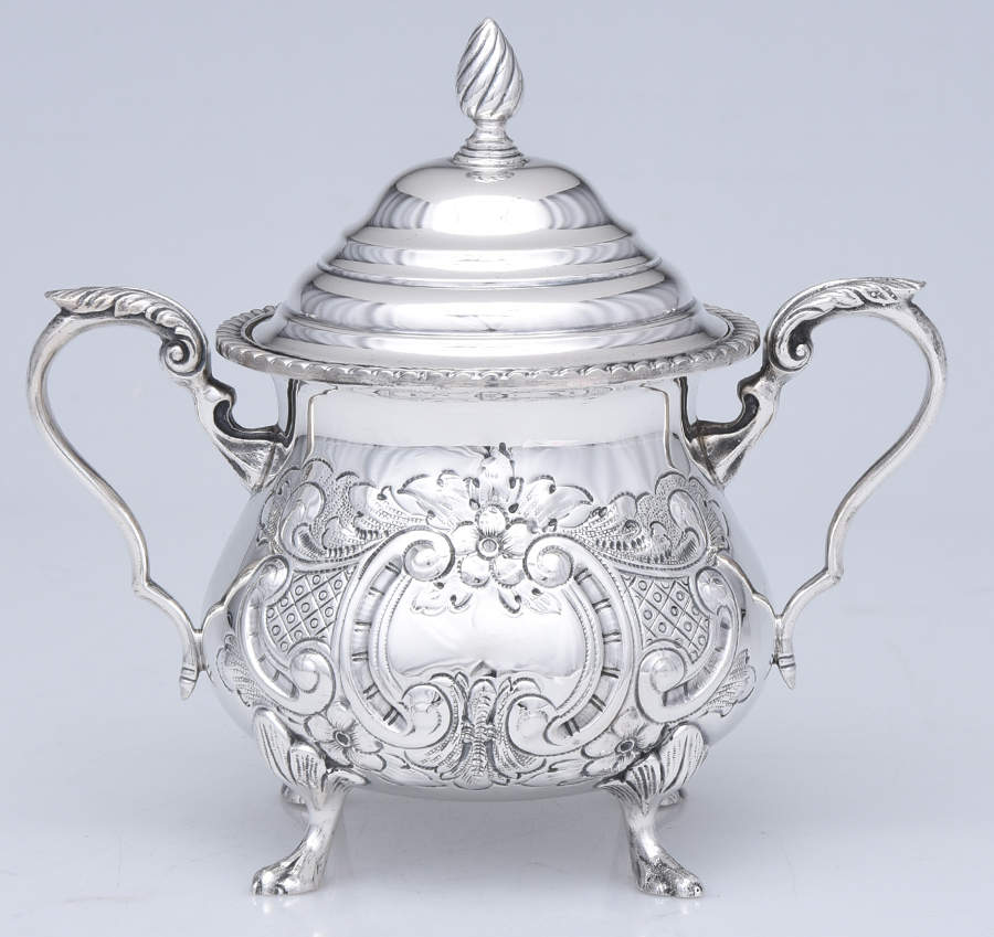 228-H (Sterling, Hollowware) Sugar Bowl & Lid by Durham Sterling-1