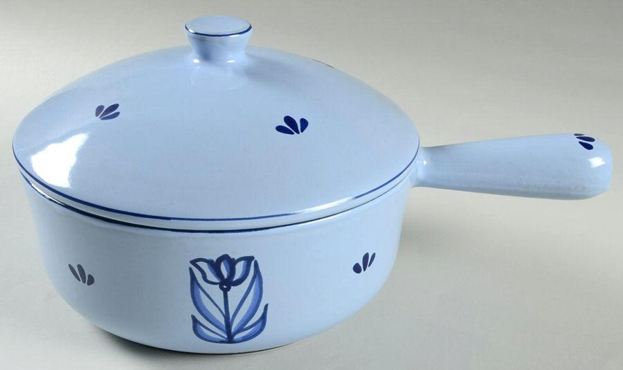 Blue Tulip 2 Quart Saucepan & Lid by Dru (Holland)-1