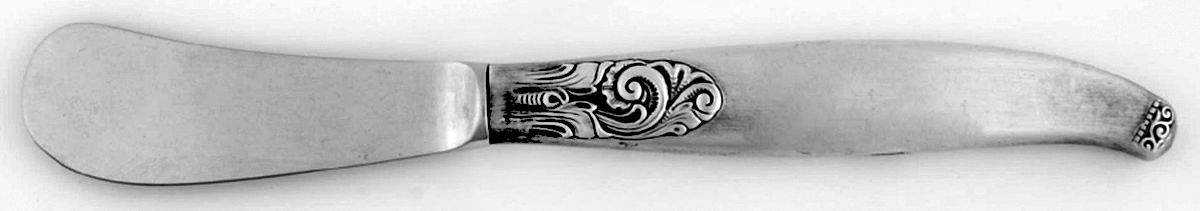 Tele (Sterling) Butter Spreader Hollow Hdl-Paddle/Stainless Blade by Brodrene Mylius-1