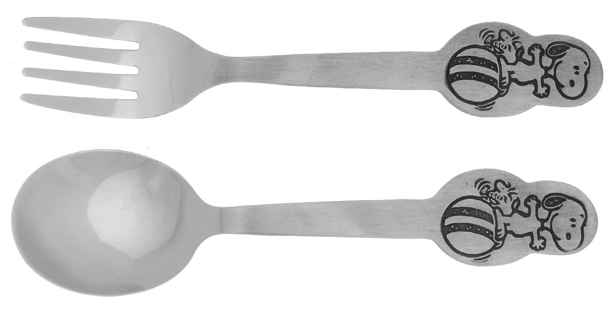 Snoopy (Stainless) (2 Pc) Baby Set (BFM3, BSM3) by Danara-1