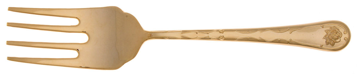 DVO1G (Gold Electroplate) Large Solid Cold Meat Serving Fork by Davco-1