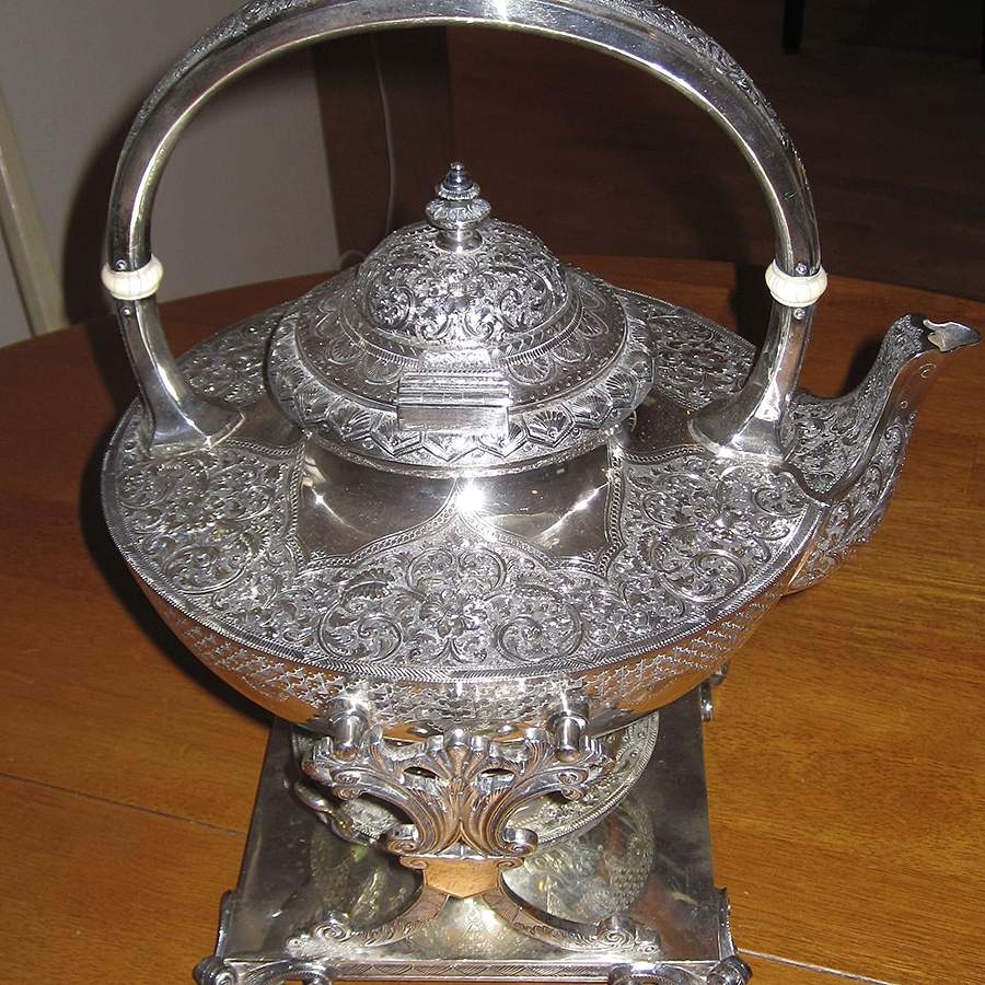 70 (Sterling, Hollowware) Kettle, Stand & Burner by Durgin-1