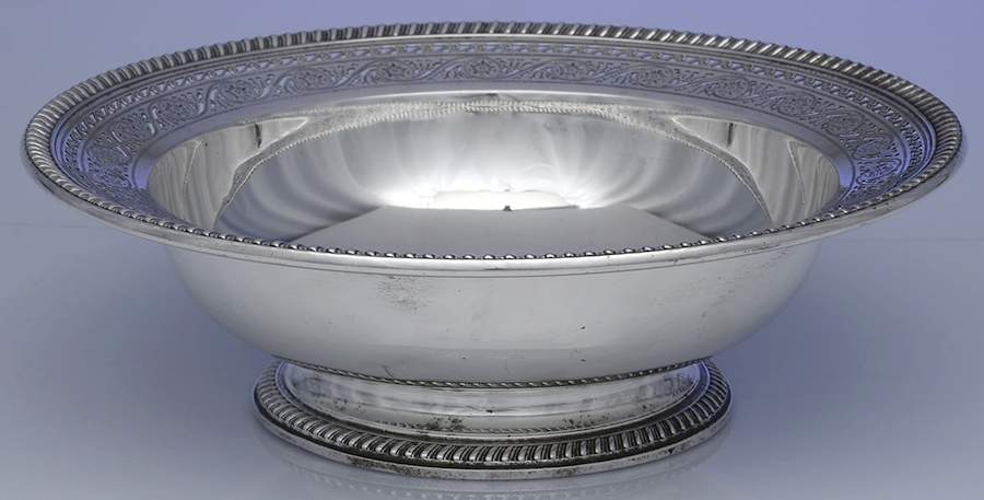 1017 (Sterling, Hollowware) 11" Fruit Serving Bowl by Dominick & Haff-1