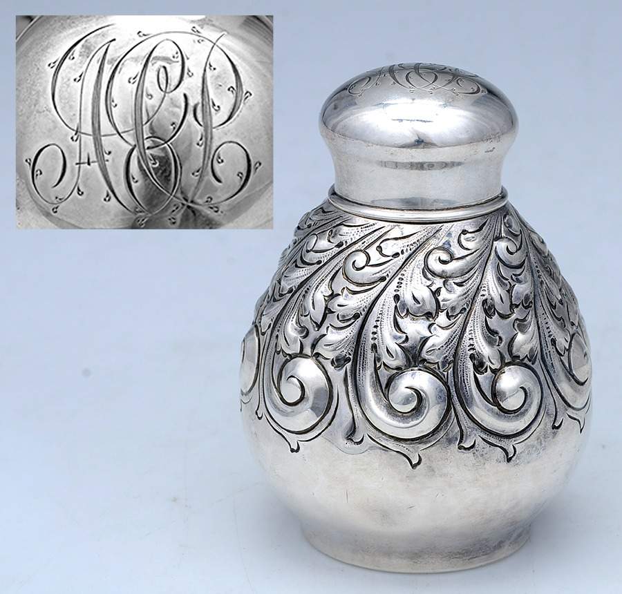 62 (Sterling, Hollowware) Tea Caddy & Lid by Dominick & Haff-1
