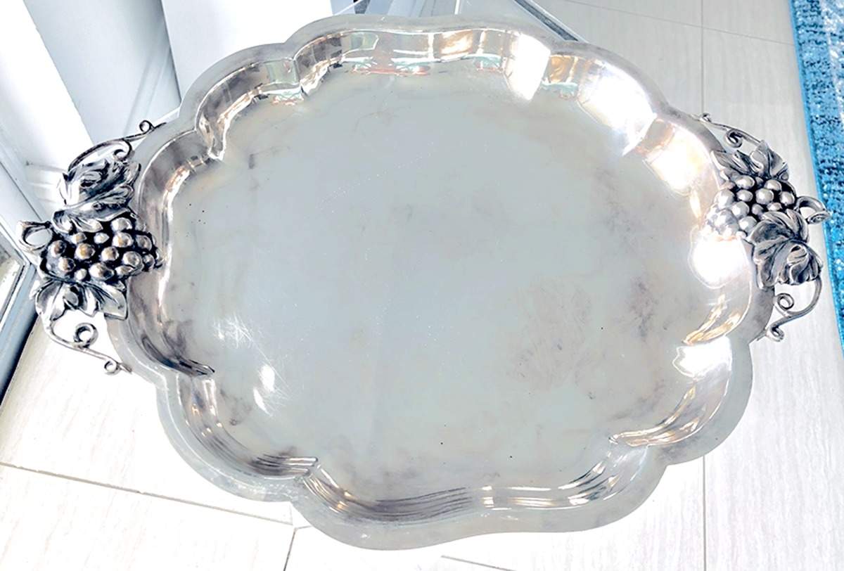 49 (Sterling, Hollowware) Large Waiter Tray by Durham Sterling-1