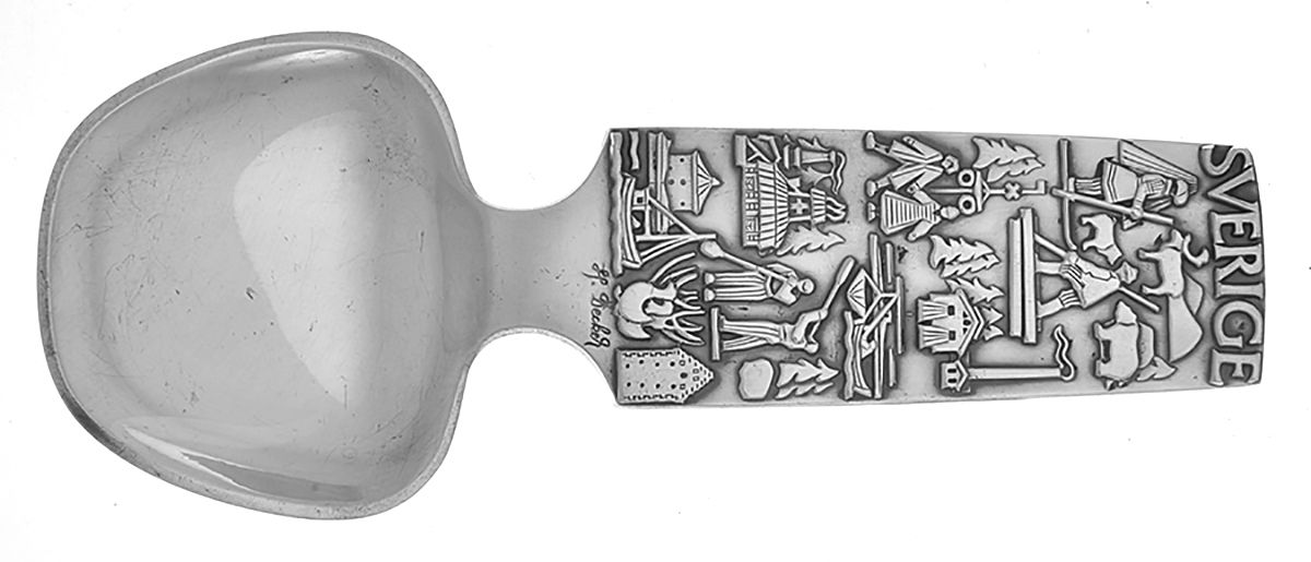 DKR1 (Silverplate) Tea Caddy Spoon by H. Decker (Sweden)-1
