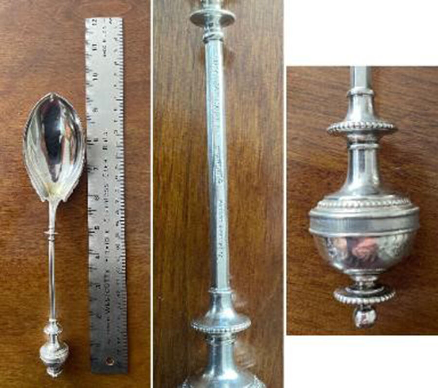 Ball (Sterling) Solid Pudding Spoon by D C Jaccard & Co-1