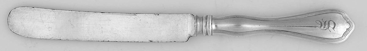 Colonial (Silverplate, 1908) Monogramed Old French Hollow Knife by National Silver Co-1