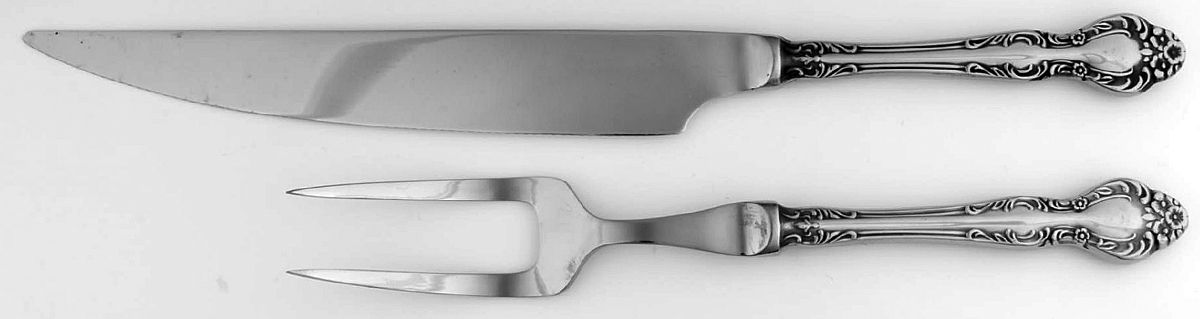 Beaumont (Stainless) Large 2-Piece Roast Carving Set w/Stainless Blade by Ekco Silver-1