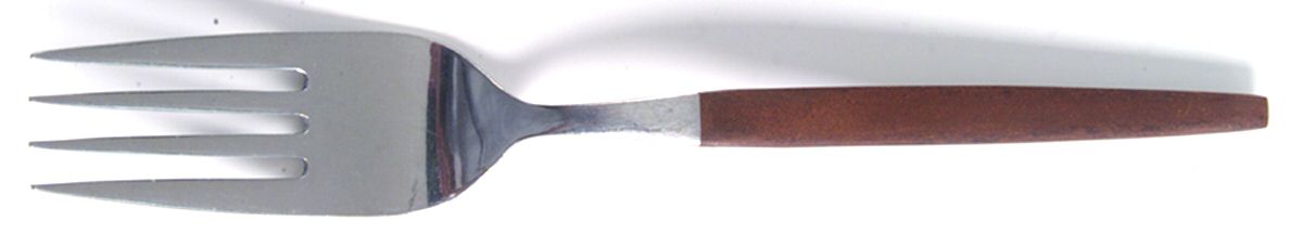 Canoe Muffin (Stainless) Large Solid Cold Meat Serving Fork by Ekco Silver-1