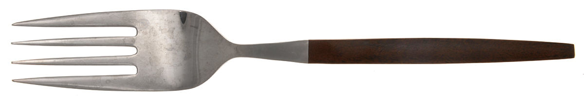 Canoe (Stainless) Medium Solid Cold Meat Serving Fork by Ekco Silver-1