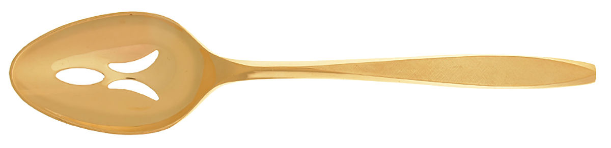 Corsair (Gold Electroplate) Pierced Tablespoon (Serving Spoon) by Ekco Silver-1