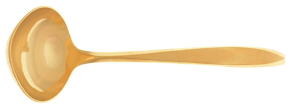 Corsair (Gold Electroplate) Solid Gravy Ladle by Ekco Silver-1
