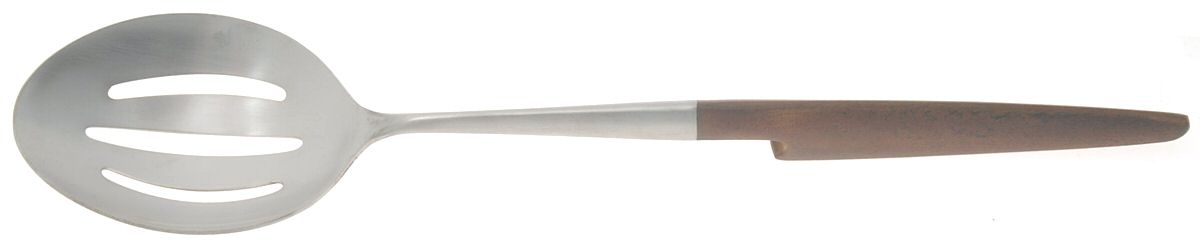 EKS10 (STAINLESS) Pierced Solid Serving Spoon by Ekco Silver-1