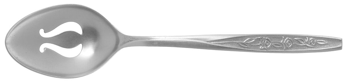 Rose Cotillion (Stainless) Pierced Tablespoon (Serving Spoon) by Ekco Silver-1