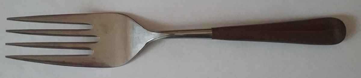 EKS28 (STAINLESS) Large Solid Cold Meat Serving Fork by Ekco Silver-1