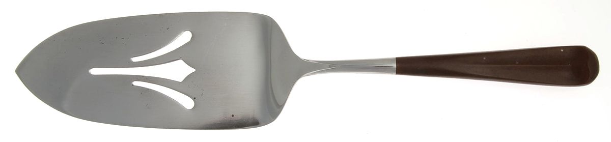 EKS28 (STAINLESS) Solid Pierced Pie Server by Ekco Silver-1