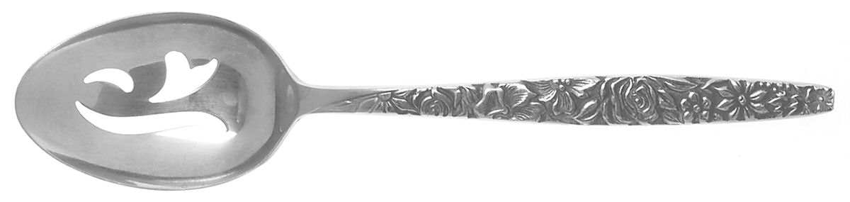 Las Palmas (Stainless) Pierced Tablespoon (Serving Spoon) by Ekco Silver-1
