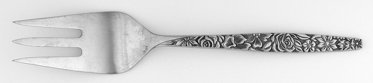 Las Palmas (Stainless) Large Solid Cold Meat Serving Fork by Ekco Silver-1