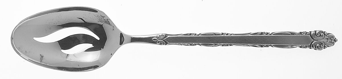 Mary Ellen (Stainless) Pierced Tablespoon (Serving Spoon) by Ekco Silver-1