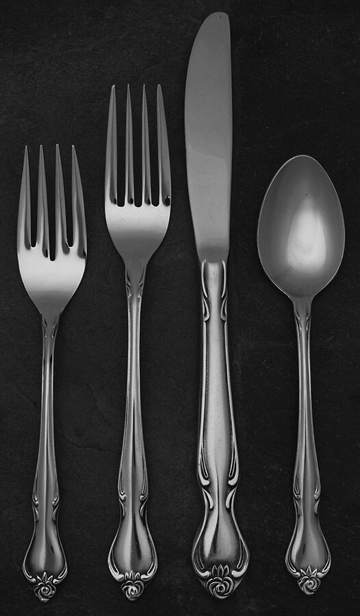 Regal Rose (Stainless) 4 Piece Place Setting by Ekco Silver-1