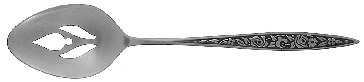 Santiago (Stainless) Pierced Tablespoon (Serving Spoon) by Ekco Silver-1