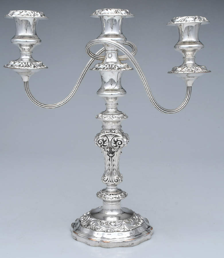 Silverplate Hollowware 12" 3 Light Candelabra by Ellis-Barker-1
