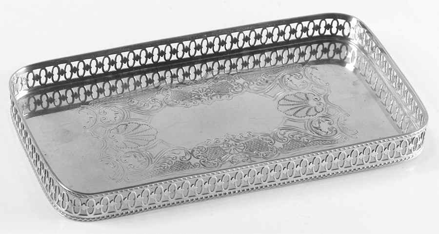 Silverplate Hollowware Silverplate Rectangular Tray by Ellis-Barker-1