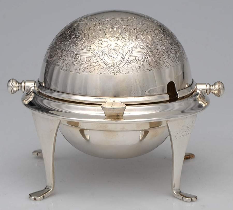 Silverplate Hollowware Round Roll Top Butter No Glass Liner by Ellis-Barker-1