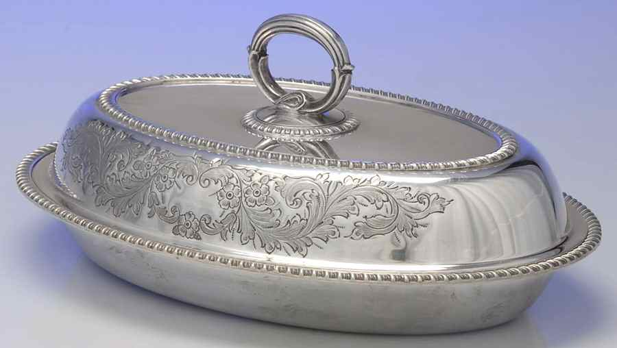 Silverplate Hollowware Double Vegetable Bowl by Ellis-Barker-1